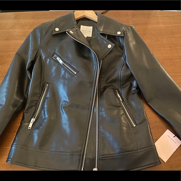 Avec Les Filles Faux Leather Jacket Black Size S - Picture 8 of 9